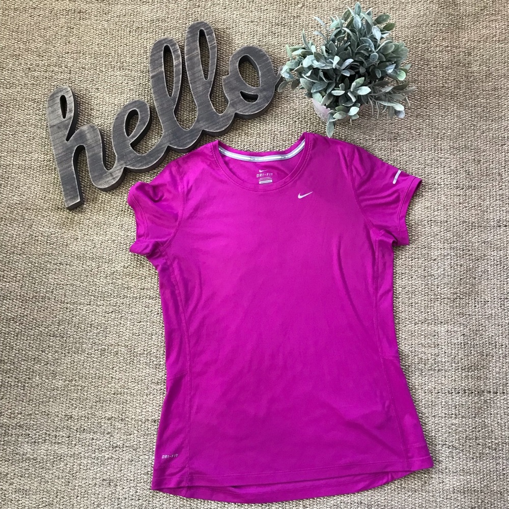 Nike Dri Fit Running Tee Magenta